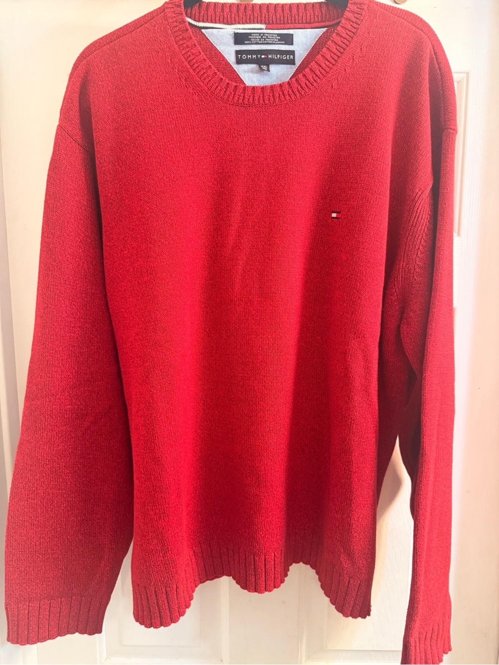 Tommy Hilfiger Men's Bright Red Crewneck Sweater